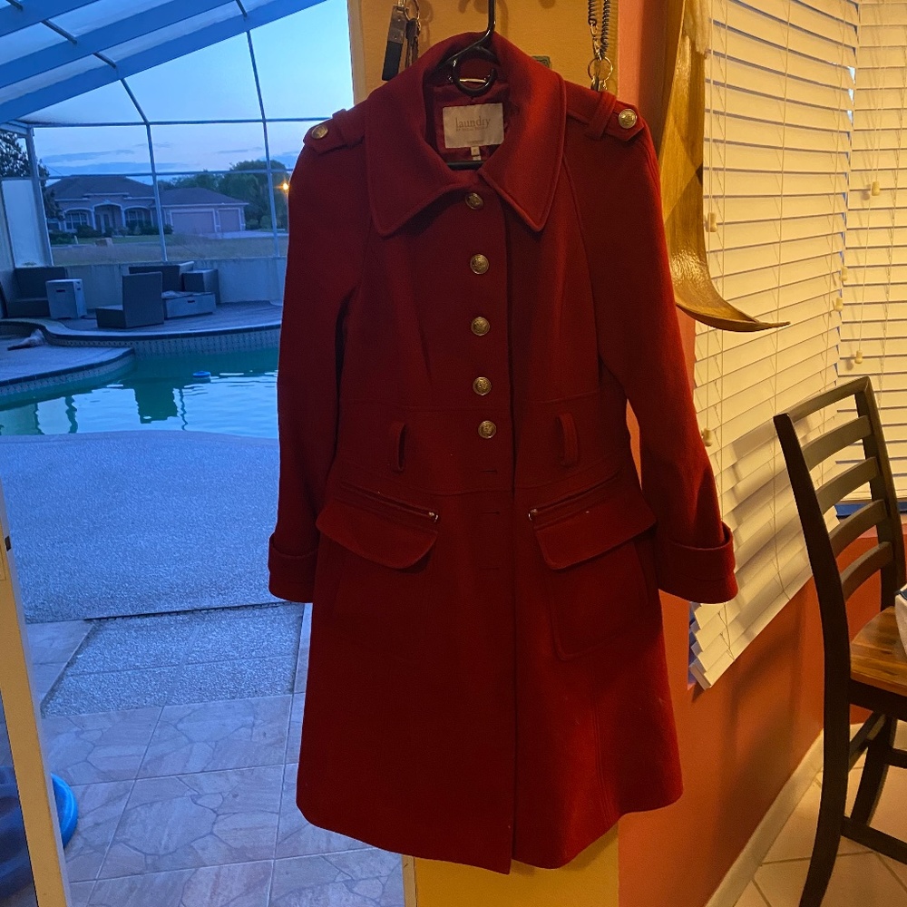 Laundry Red 100% Wool Coat